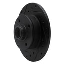 R1 85-02 Volkswagen Cabrio Rear Left Drilled & Slotted Black Brake Rotor