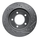 R1 97-02 Ford Expedition Front Left Drilled & Slotted Silver Brake Rotor