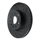 R1 16-25 Cadillac CT5 Front & Rear Drilled & Slotted Black Brake Rotor Set