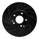R1 96-11 Chrysler Crossfire Front Left Drilled & Slotted Black Brake Rotor