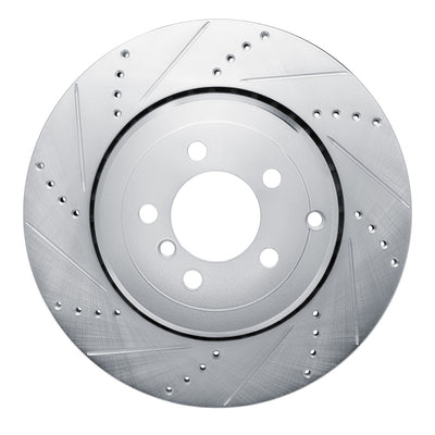 R1 10-12 Land Rover Range Rover Rear Left Drilled & Slotted Silver Brake Rotor