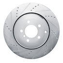 R1 10-12 Land Rover Range Rover Rear Left Drilled & Slotted Silver Brake Rotor