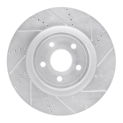 R1 2012-2025 Dodge Durango Front Right Drilled & Slotted Silver Brake Rotor