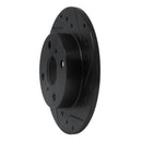 R1 85-86 Toyota MR2 Rear Right Drilled & Slotted Black Brake Rotor