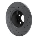 R1 72-78 Volkswagen Type 2 Front Left Drilled & Slotted Black Brake Rotor