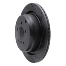 R1 06-12 Land Rover Range Rover Rear Right Drilled & Slotted Black Brake Rotor