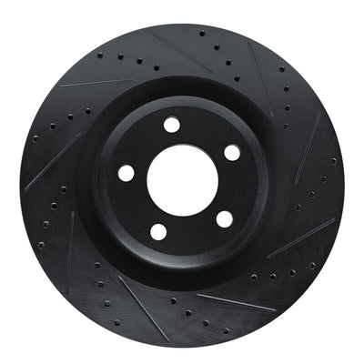 R1 20-25 Ford Explorer Front Right Drilled & Slotted Black Brake Rotor