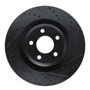 R1 20-25 Ford Explorer Front Right Drilled & Slotted Black Brake Rotor