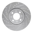 R1 93-95 Volvo 850 Front Left Drilled & Slotted Silver Brake Rotor