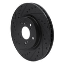 R1 05-12 Acura RL Front Left Drilled & Slotted Black Brake Rotor
