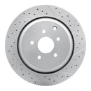 R1 09-24 Infiniti Q70 Rear Right Drilled & Slotted Geo-Carbon Rotor