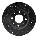 R1 82-83 Honda Accord Hatchback Front Left Drilled & Slotted Black Brake Rotor