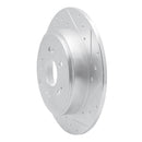 R1 06-14 Honda Ridgeline Rear Right Drilled & Slotted Silver Brake Rotor