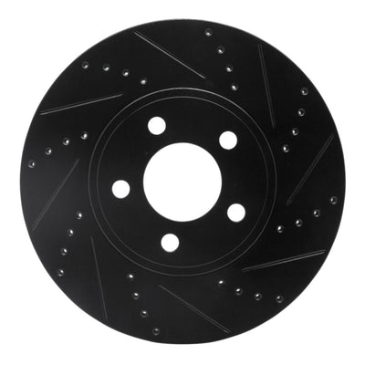 R1 03-11 Ford Crown Victoria Front Right Drilled & Slotted Black Brake Rotor