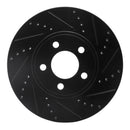 R1 03-11 Ford Crown Victoria Front Right Drilled & Slotted Black Brake Rotor