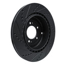 R1 08-15 Mitsubishi Lancer Front & Rear Drilled & Slotted Black Brake Rotor Set