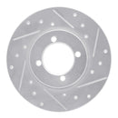 R1 74-87 Dodge COLT Front Right Drilled & Slotted Silver Brake Rotor