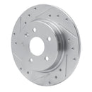 R1 11-22 Buick Encore Rear Left Drilled & Slotted Silver Brake Rotor
