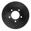 R1 97-02 Ford Expedition Front Left Drilled & Slotted Black Brake Rotor