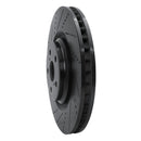 R1 10-17 Lexus LS460 Right Front Drilled & Slotted Black Brake Rotor