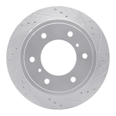 R1 00-06 Mitsubishi Montero Rear Right Drilled & Slotted Silver Brake Rotor
