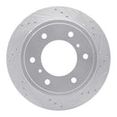 R1 00-06 Mitsubishi Montero Rear Right Drilled & Slotted Silver Brake Rotor