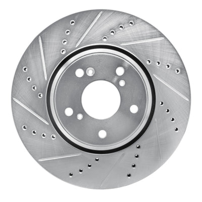 R1 16-22 Acura ILX Front Left Drilled & Slotted Silver Brake Rotor