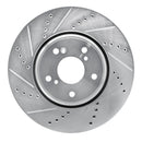R1 16-22 Honda Civic Front Drill & Slot Silver Rotors