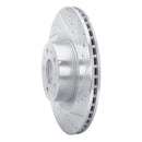 R1 20-25 Tesla Model Y Front Right Drilled & Slotted Silver Brake Rotor