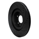 R1 04-11 Mazda RX-8 Front Left Drilled & Slotted Black Brake Rotor