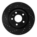 R1 04-09 Audi S4 Rear Left Drilled & Slotted Black Brake Rotor