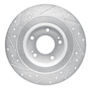 R1 13-24 Mitsubishi ASX Rear Drilled & Slotted Silver Brake Rotor Set