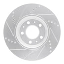 R1 06-10 Pontiac SOLSTICE Front Right Drilled & Slotted Silver Brake Rotor