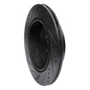 R1 03-04 Subaru Impreza Rear Right Drilled & Slotted Black Brake Rotor