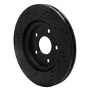 R1 12-25 Chrysler Voyager Front Right Drilled & Slotted Black Brake Rotor