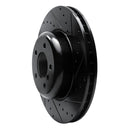R1 04-10 BMW 650I Convertible Front Right Drilled & Slotted Black Brake Rotor