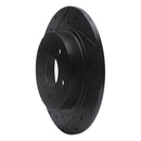 R1 06-11 Buick Lucerne Rear Left Drilled & Slotted Black Brake Rotor