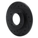 R1 88-93 Ford Festiva Front Left Drilled & Slotted Black Brake Rotor