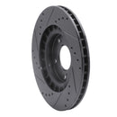 R1 00-09 Honda S2000 Front Right Drilled & Slotted Black Brake Rotor