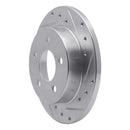 R1 94-04 Ford Mustang Rear Right Drilled & Slotted Silver Brake Rotor