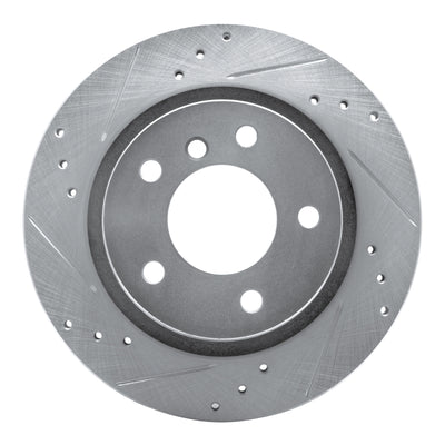 R1 2003-2008 BMW Z4 Rear Left Drilled & Slotted Silver Brake Rotor