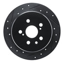 R1 86-93 Lexus ES250 Rear Left Drilled & Slotted Black Brake Rotor