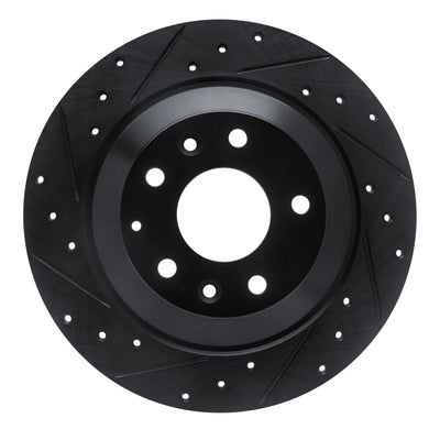 R1 13-25 Mazda CX-5 Rear Left Drilled & Slotted Black Brake Rotor