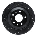 R1 13-25 Mazda CX-5 Rear Left Drilled & Slotted Black Brake Rotor