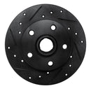 R1 92-98 Volkswagen Passat (USA/Canada) Rear Left Drilled & Slotted Black Brake Rotor