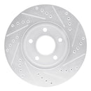 R1 07-10 Chevrolet COBALT Front Left Drilled & Slotted Silver Brake Rotor