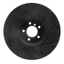 R1 2007-2008 BMW ALPINA B7 Front Left Drilled & Slotted Black Brake Rotor
