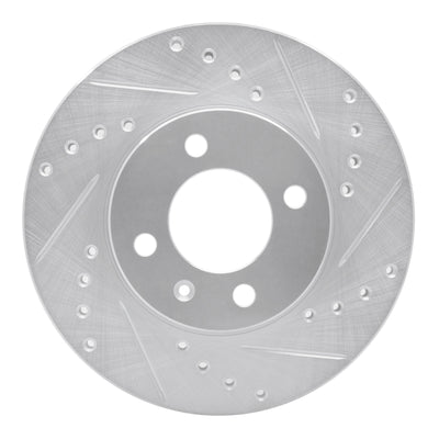 R1 86-08 Volkswagen Jetta Sedan Front Right Drilled & Slotted Silver Brake Rotor