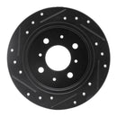 R1 90-01 Acura Integra Front & Rear Drilled & Slotted Black Brake Rotor Set