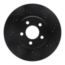 R1 05-23 Chrysler 300 Front Right Drilled & Slotted Black Brake Rotor